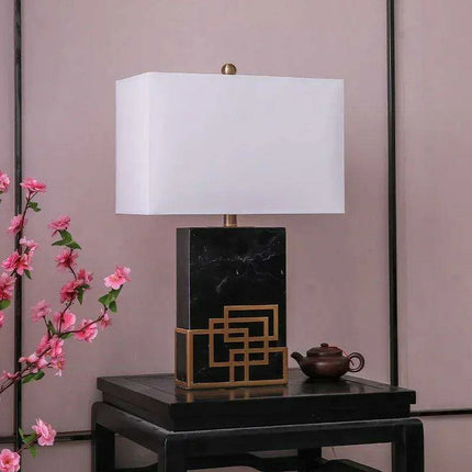Customizable Marble Table Lamp: Chic Lighting Solution for Your Bedroom and Home Decor - Très Elite