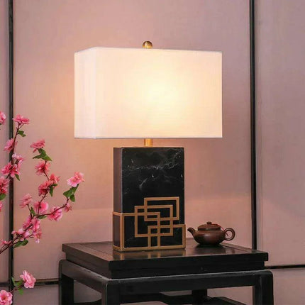 Customizable Marble Table Lamp: Chic Lighting Solution for Your Bedroom and Home Decor - Très Elite
