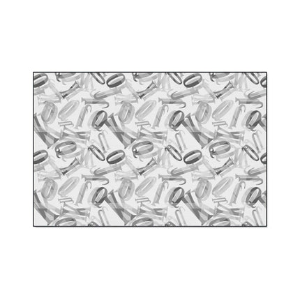 Customizable Monochrome Non-Slip Polyester Floor Mat with Chic Black Border..