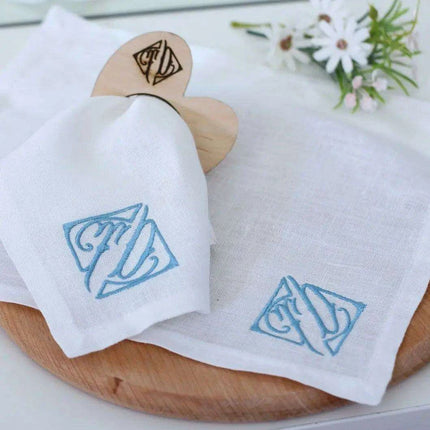 Customizable Monogrammed Linen Napkin Set - Sophisticated Elegance for Home and Gifting - Très Elite