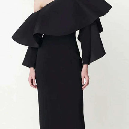 Customizable One-Shoulder Asymmetrical Ruffled Evening Gown - Très Elite