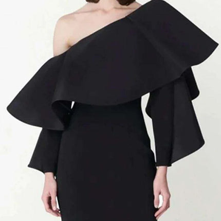 Customizable One-Shoulder Asymmetrical Ruffled Evening Gown - Très Elite