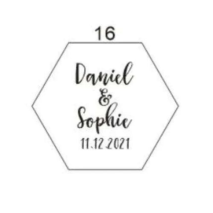 Customizable Transparent Hexagon Acrylic Ring Box with Engraved Name and Date - Elegant Jewelry Display- Très Elite- Très Elite