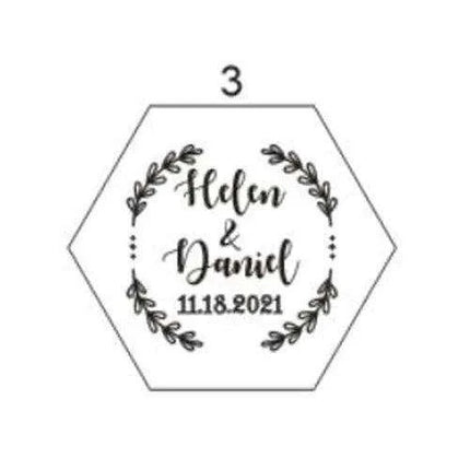 Customizable Transparent Hexagon Acrylic Ring Box with Engraved Name and Date - Elegant Jewelry Display - Très Elite- Très Elite