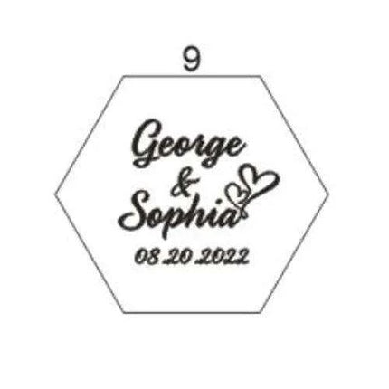 Customizable Transparent Hexagon Acrylic Ring Box with Engraved Name and Date - Elegant Jewelry Display- Très Elite- Très Elite