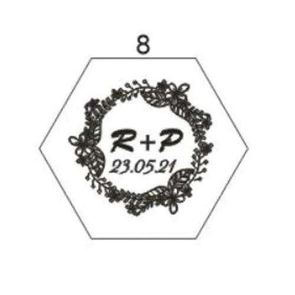 Customizable Transparent Hexagon Acrylic Ring Box with Engraved Name and Date - Elegant Jewelry Display- Très Elite- Très Elite