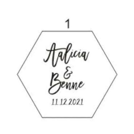 Customizable Transparent Hexagon Acrylic Ring Box with Engraved Name and Date - Elegant Jewelry Display- Très Elite- Très Elite