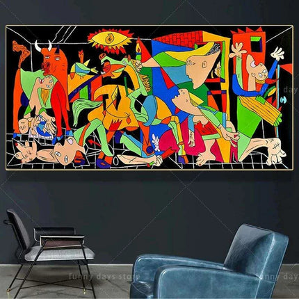 Customizable Waterproof Picasso-Inspired Large Abstract Canvas Artwork - Très Elite