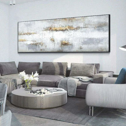 Customizable White Abstract Canvas Print - Chic Wall Art for Contemporary Living Room Redesign - Très Elite