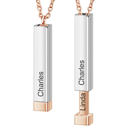 Customize Lovers Name Stainless Steel Necklace Remember Your Most Meaningful Phrase Word - Très Elite