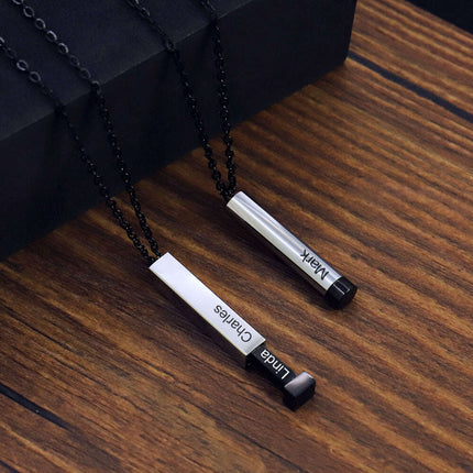 Customize Lovers Name Stainless Steel Necklace Remember Your Most Meaningful Phrase Word - Très Elite
