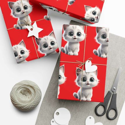 Customized Cat-Inspired Eco-Conscious Gift Wrapping Paper Set in Three Sizes..