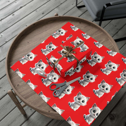 Customized Cat-Inspired Eco-Conscious Gift Wrapping Paper Set in Three Sizes..