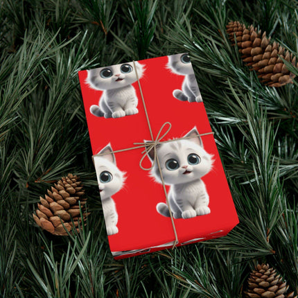 Customized Cat-Inspired Eco-Conscious Gift Wrapping Paper Set in Three Sizes..