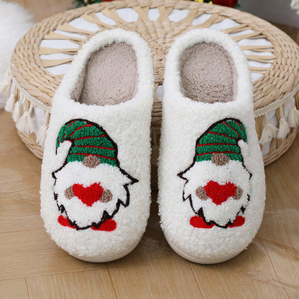 Cute Cartoon Santa Claus Home Slippers Couple Indoor Floor Bedroom Slipper Christmas Warm Shoes Women Men - Très Elite