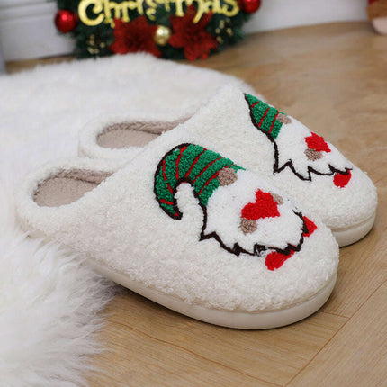 Cute Cartoon Santa Claus Home Slippers Couple Indoor Floor Bedroom Slipper Christmas Warm Shoes Women Men - Très Elite