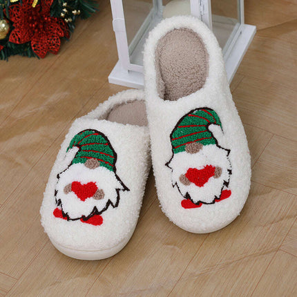 Cute Cartoon Santa Claus Home Slippers Couple Indoor Floor Bedroom Slipper Christmas Warm Shoes Women Men - Très Elite