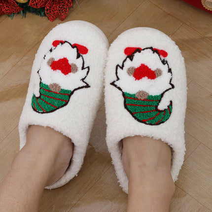 Cute Cartoon Santa Claus Home Slippers Couple Indoor Floor Bedroom Slipper Christmas Warm Shoes Women Men - Très Elite
