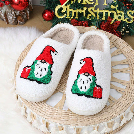 Cute Cartoon Santa Claus Home Slippers Couple Indoor Floor Bedroom Slipper Christmas Warm Shoes Women Men- Très Elite- Très Elite