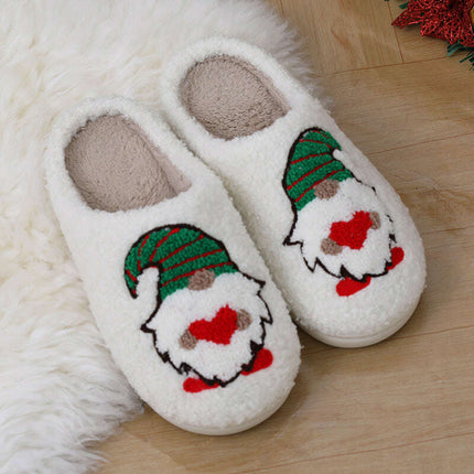 Cute Cartoon Santa Claus Home Slippers Couple Indoor Floor Bedroom Slipper Christmas Warm Shoes Women Men - Très Elite