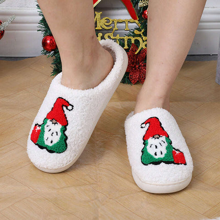 Cute Cartoon Santa Claus Home Slippers Couple Indoor Floor Bedroom Slipper Christmas Warm Shoes Women Men - Très Elite