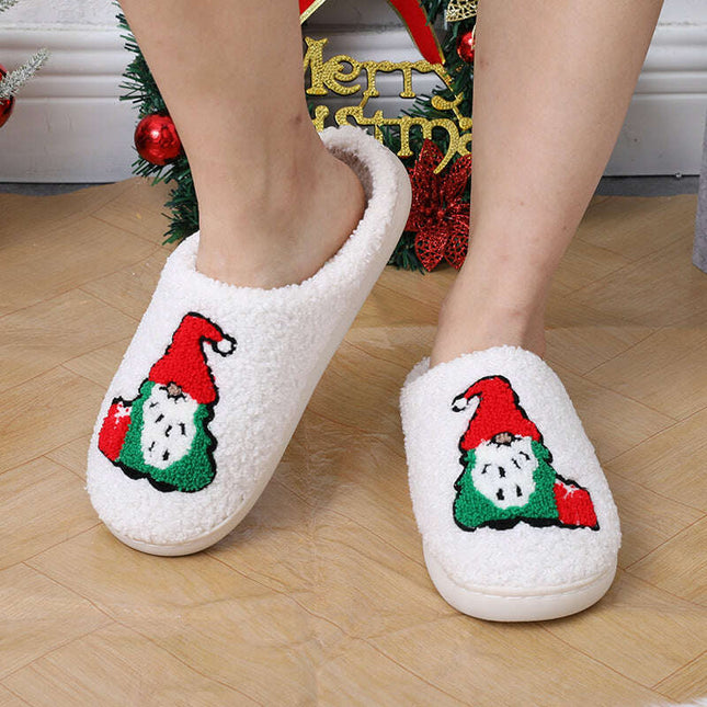 Cute Cartoon Santa Claus Home Slippers Couple Indoor Floor Bedroom Slipper Christmas Warm Shoes Women Men- Très Elite- Très Elite