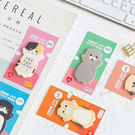 Cute Cat-Themed Sticky Memo Pad - Très Elite