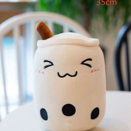 Cute Fruit Drink Plush Stuffed Soft Strawberry Milk Tea Plush Boba Tea Cup Toy Bubble Tea Pillow Cushion Kids Gift..