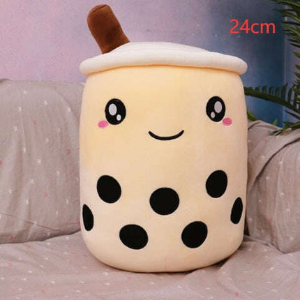 Cute Fruit Drink Plush Stuffed Soft Strawberry Milk Tea Plush Boba Tea Cup Toy Bubble Tea Pillow Cushion Kids Gift- Très Elite- Très Elite