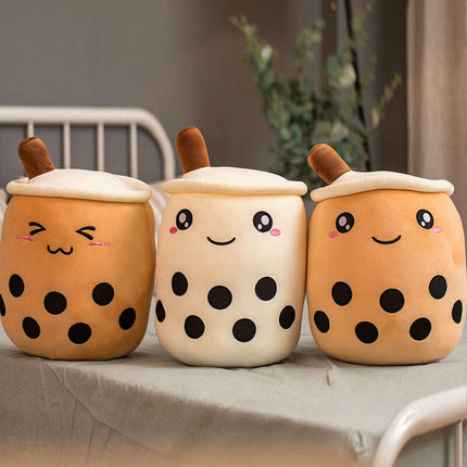 Cute Fruit Drink Plush Stuffed Soft Strawberry Milk Tea Plush Boba Tea Cup Toy Bubble Tea Pillow Cushion Kids Gift - Très Elite