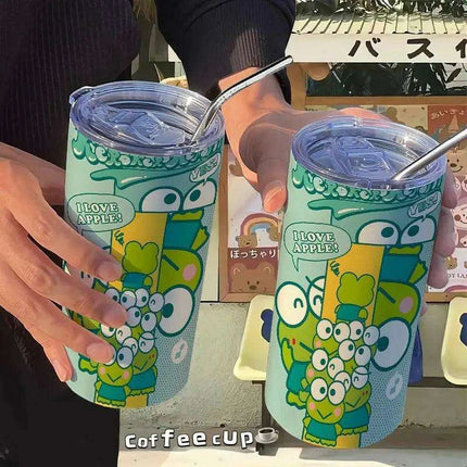 Cute Keroppi Stainless Steel Thermos Cup - Kawaii Portable High Capacity Water Bottle - Très Elite