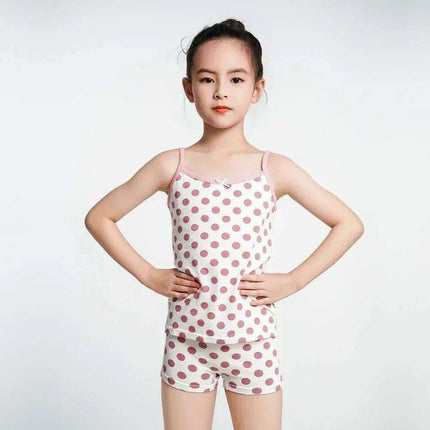 Cute Pink Cotton Sleeveless Summer Tank Top for Girls Aged 3-8 Years - Très Elite