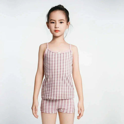 Cute Pink Cotton Sleeveless Summer Tank Top for Girls Aged 3-8 Years - Très Elite