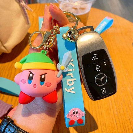 Cute Pink Kirby Keychain with Waddle Dee Doo Design - Perfect Gift for Kids and Anime Fans - Très Elite