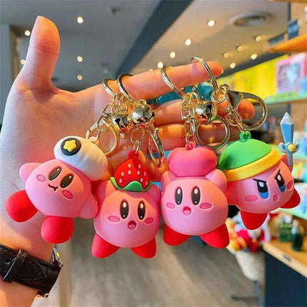 Cute Pink Kirby Keychain with Waddle Dee Doo Design - Perfect Gift for Kids and Anime Fans - Très Elite