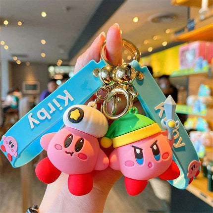 Cute Pink Kirby Keychain with Waddle Dee Doo Design - Perfect Gift for Kids and Anime Fans - Très Elite
