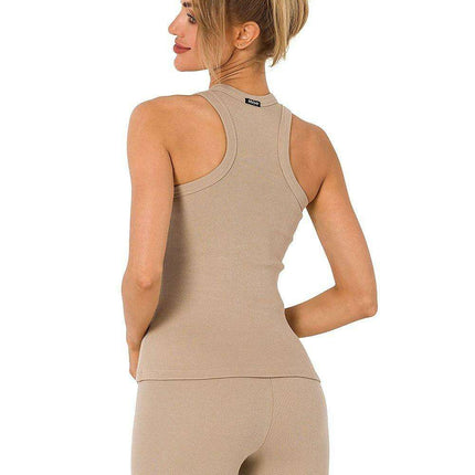 Cutout Ribbed Boxer Top with Contemporary Design - Très Elite