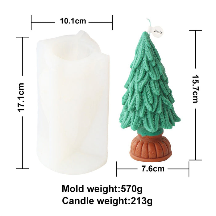 3D Festive Christmas Tree Candle Mold - Santa Gift Box & Aromatherapy Decor