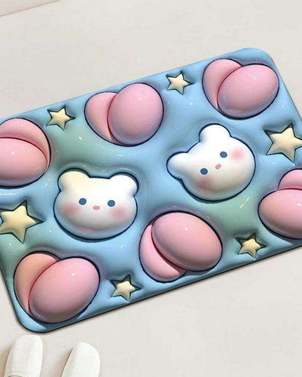 Elegant 3D Floral Design Quick-Dry Bath Mat