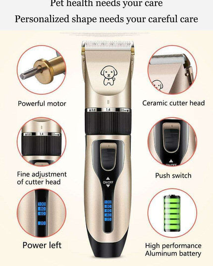Whisper-Quiet Pet Grooming Clippers Set for Dogs and Cats