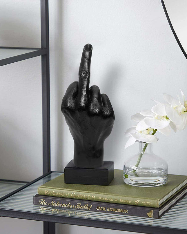 Bold Gesture Resin Middle Finger Sculpture for Unique Home Decor
