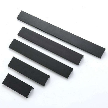 Sleek Modern Black Aluminum Drawer Pulls - Stylish Cabinet Handles