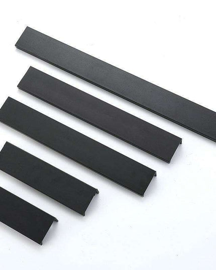 Sleek Modern Black Aluminum Drawer Pulls - Stylish Cabinet Handles