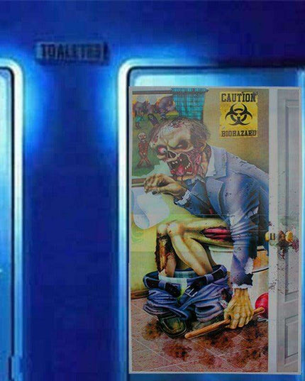 Chilling Zombie Skeleton Door Stickers for Eerie Halloween Decor