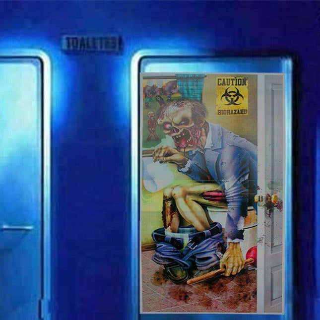 Chilling Zombie Skeleton Door Stickers for Eerie Halloween Decor