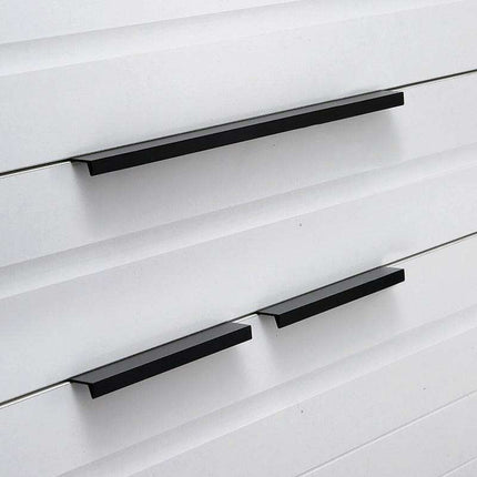 Sleek Modern Black Aluminum Drawer Pulls - Stylish Cabinet Handles