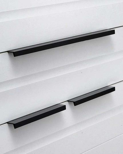 Sleek Modern Black Aluminum Drawer Pulls - Stylish Cabinet Handles