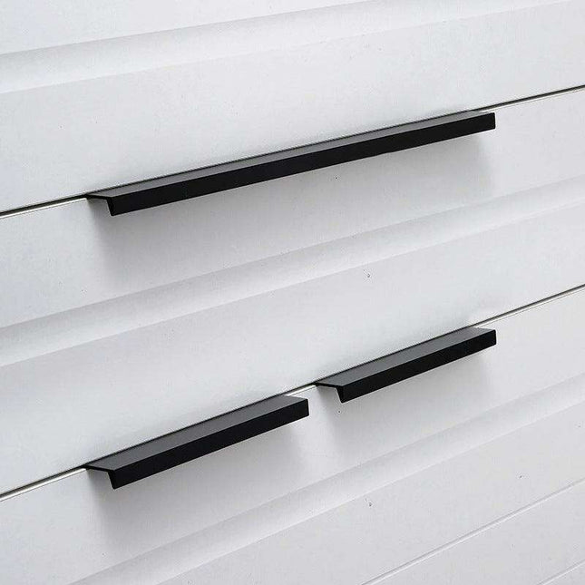 Sleek Modern Black Aluminum Drawer Pulls - Stylish Cabinet Handles