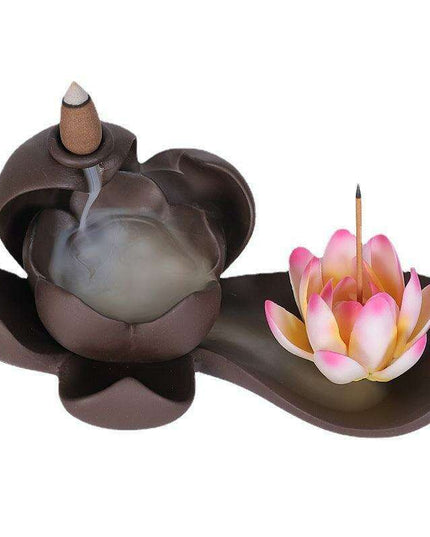 Serene Oasis Purple Sand Backflow Incense Fountain Set