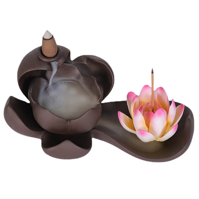 Purple Sand Backflow Incense Burner with Aromatherapy Ornaments